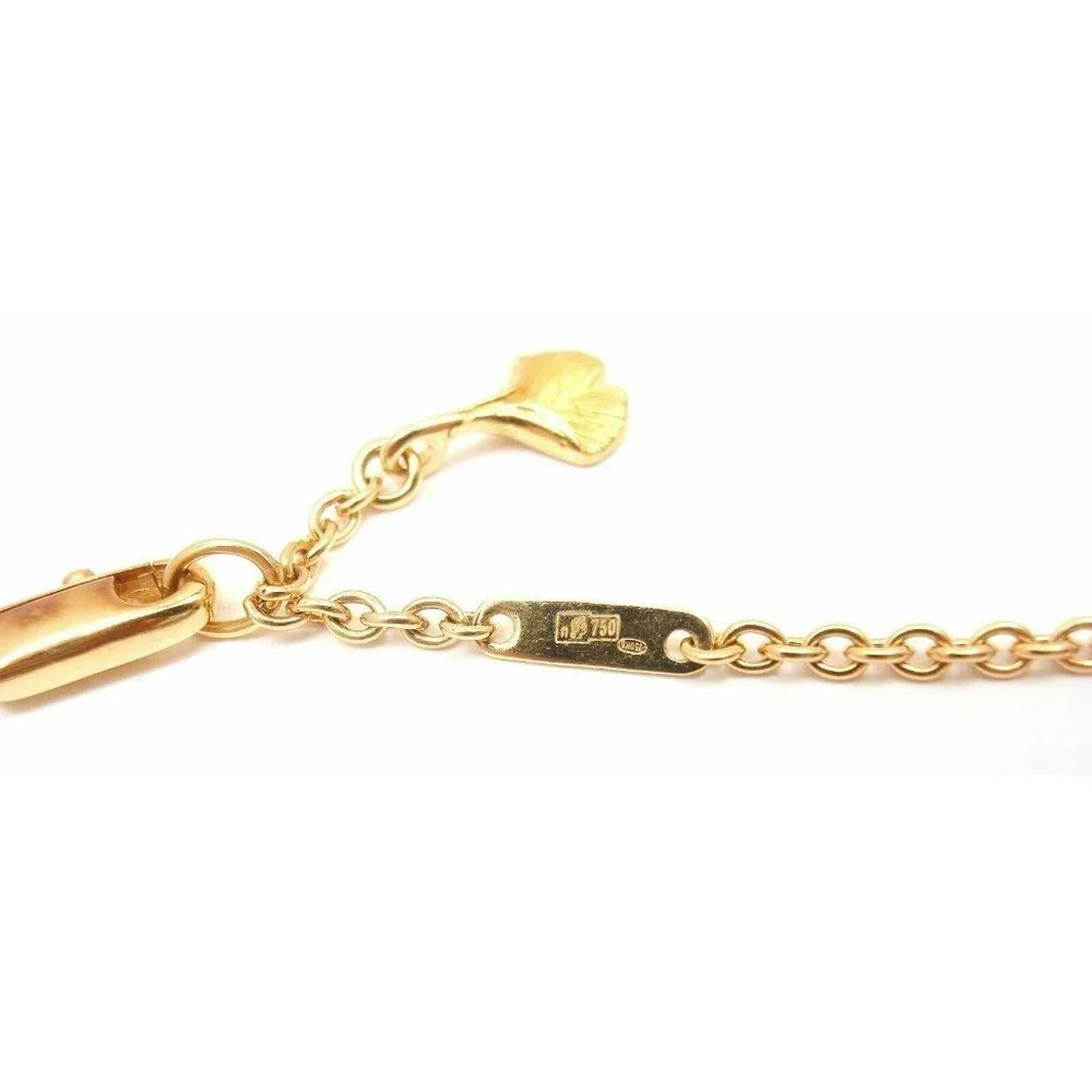 New! Authentic Carrera Y Carrera 18k Yellow Gold Ginkgo Onyx Pendant Necklace​